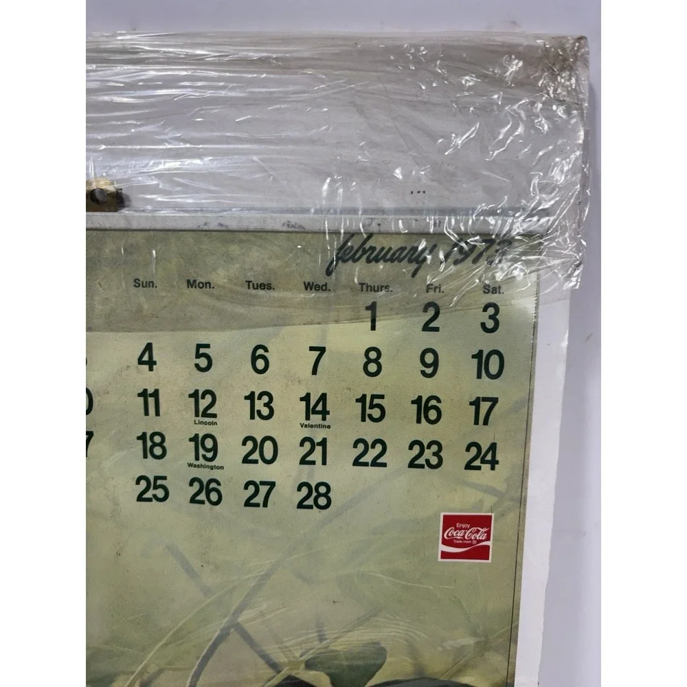 1973 Coca Cola Coke Advertising Calendar Bird Vintage Original‎ Rare